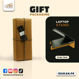 Wooden laptop stand in gift packaging
