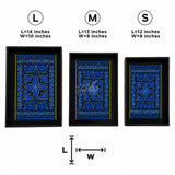 Blue naqshi art tray set large medium small sizes