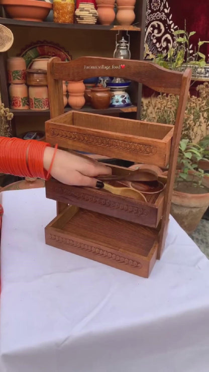 Handmade Wooden Spoon Rack for Kitchen