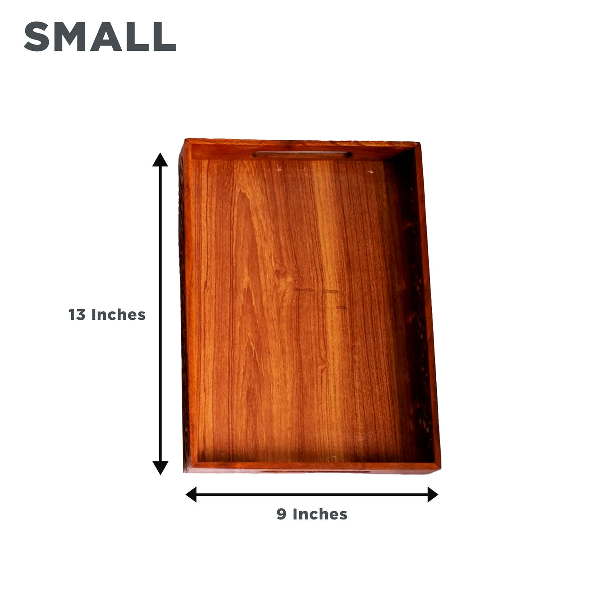 Small hand carved serving tray size dimensions