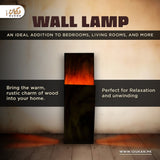 Wooden LED wall lamp for room decoration infographic