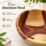 Natural Wooden Serving Bowls for Salad, Snacks & Dry Fruits