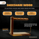 Sheesham wood key holder stand details infographic