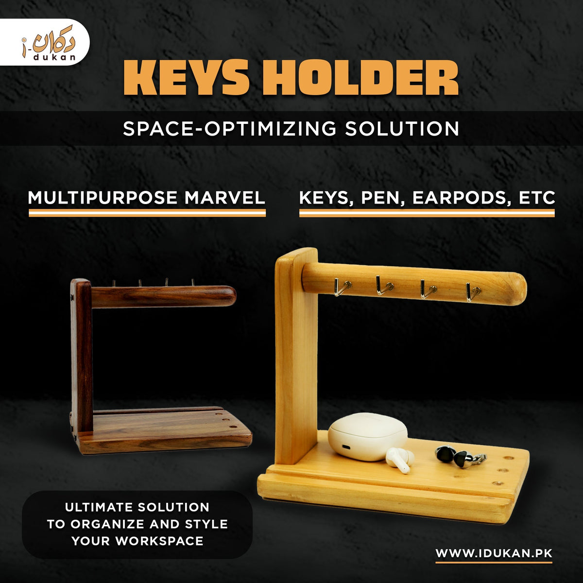 Keys holder space saving solution infographic