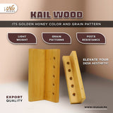 Kail wood pen stand features infographic
